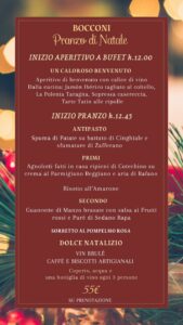 Bocconi Ristorante e Pizzeria menu di Natale