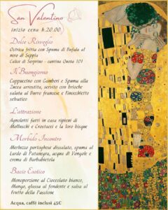 Bocconi Ristorante e Pizzeria menu di San Valentino '25