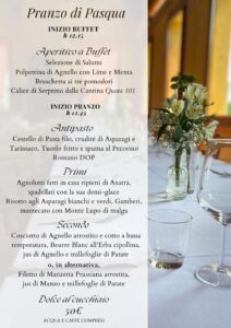 Bocconi Ristorante e Pizzeria menu di Pasqua